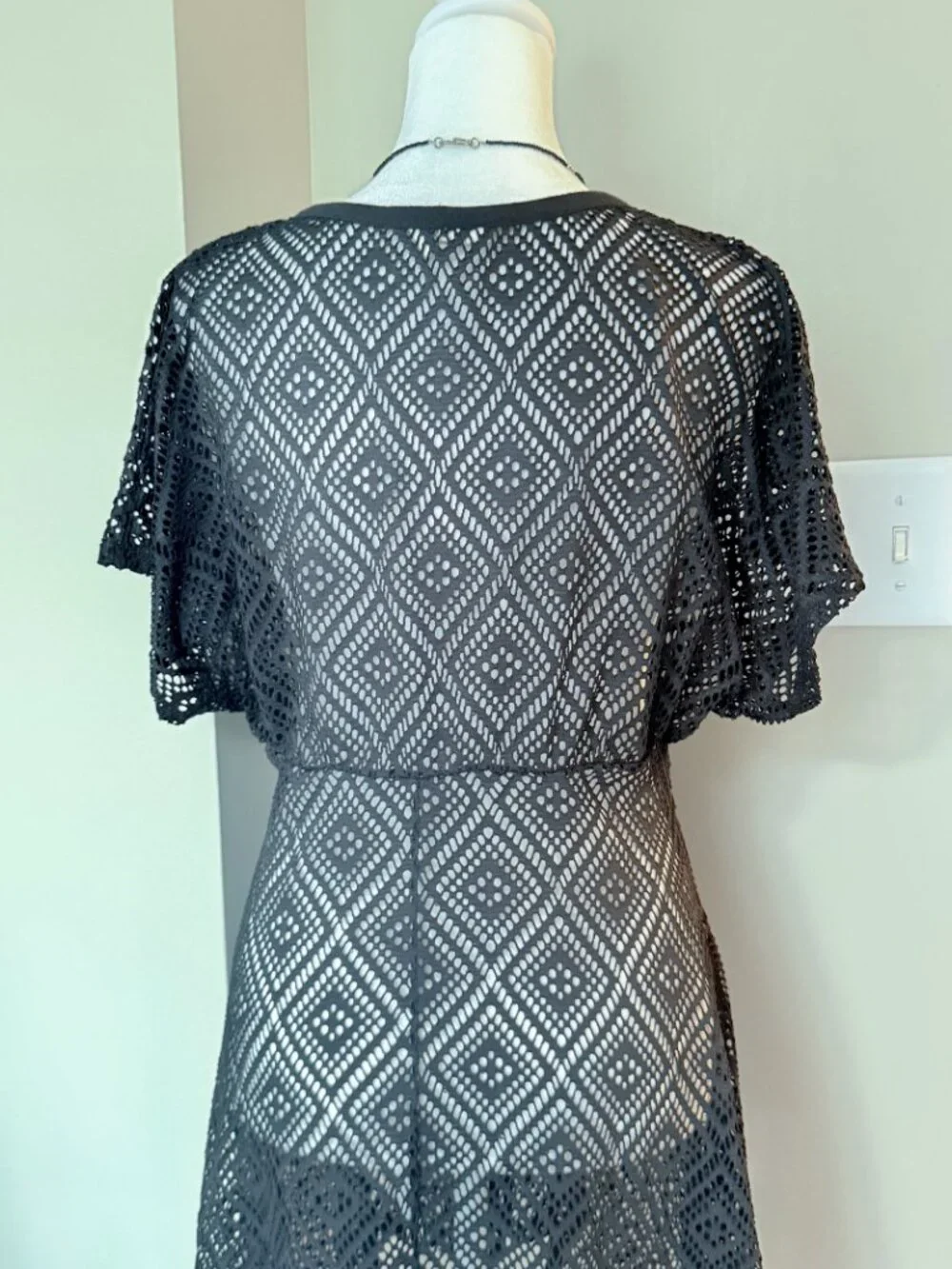 OP Black Mesh Bathing Suit Cover-up Dress - Size XL